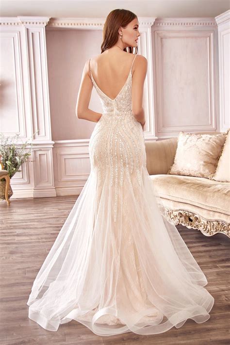 Make A Grand Entrance In This Beaded Long Sleeveless Tulle Mermaid