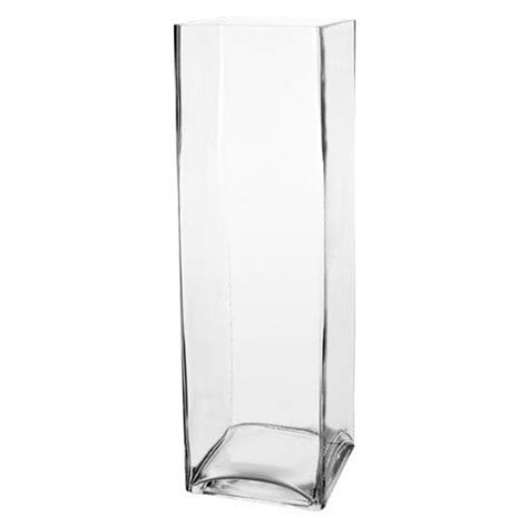 Koyal Wholesale 404349 6 Pack Tall Square Glass Vases 4 By 16 Inch