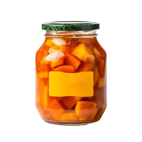 Ai Generated Delicious Mango Pickle In Glass Jar Png Isolated On