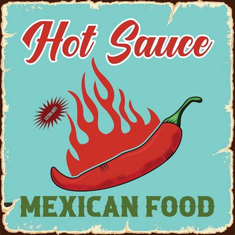 Premium Vector Chili Pepper Hot Sauce Retro Promo Poster Vector Design