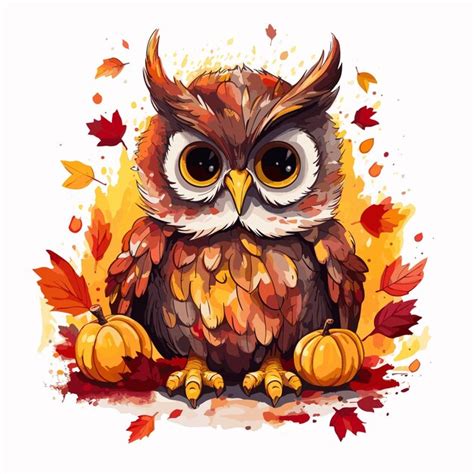 Illustration De Dessin Anim De Hibou Dessin La Main Style Automne