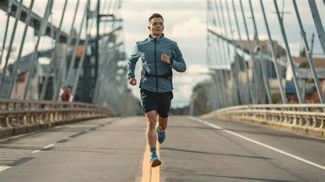 Premium Photo Man In Sportswear Running On Road