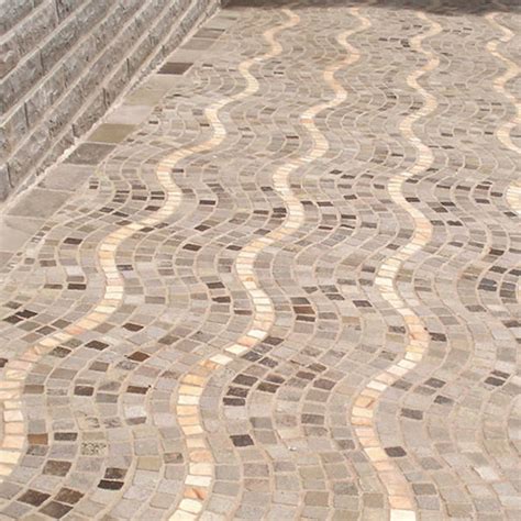 Stone Paving Slab Vulcano Sao Tome Wave Mesh Brazilian Stones