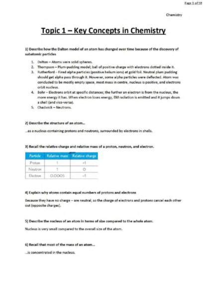 Edexcel GCSE Chemistry Revision Notes StudyLast