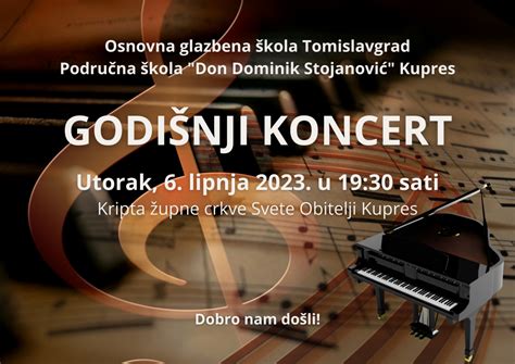 NAJAVA GODIŠNJI KONCERT GLAZBENE ŠKOLE U KUPRESU sutra 6 lipnja u