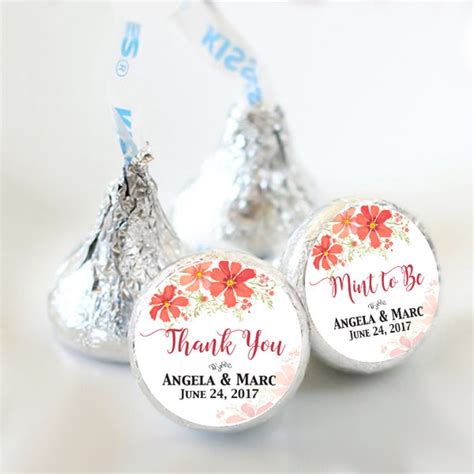 108 Wedding Hershey Kiss Stickers Bridal Shower Kiss Labels Etsy