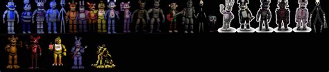 The animatronics from Five Nights At Freddy's and by Mojo1985 on DeviantArt