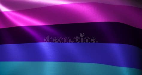 Omni Flag Omnisexual Pride Flag With Waving Folds Close Up View 3d Rendering Stock