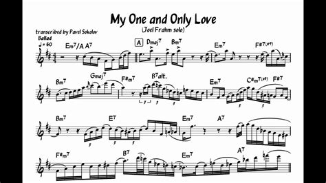 My One And Only Love Solo By Joel Frahm Transcription Youtube