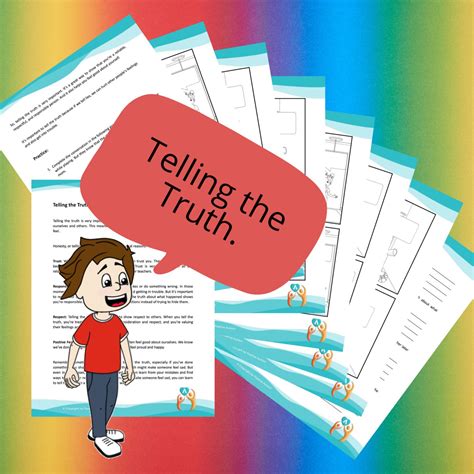 Telling The Truth Worksheets To Teach Children Social Skills