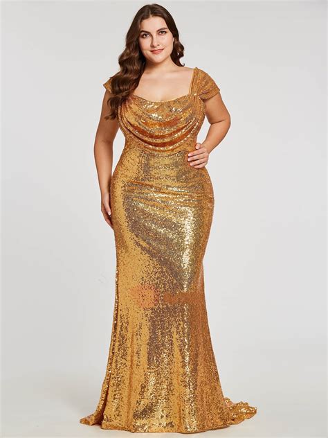 Plus Size Gold Gown Dresses Images 2022