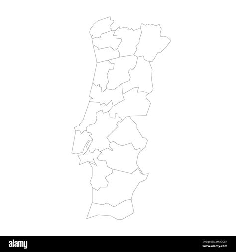 Portugal Mapa Pol Tico De Las Divisiones Administrativas Imagen Vector