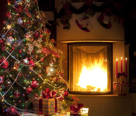 Christmas Tree Fireplace Wallpapers Wallpaper Cave