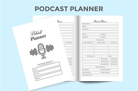 Premium Vector Podcast Topic Planner KDP Interior Radio Station Daily