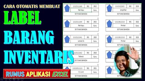 Cara Membuat Stiker Label Barang Inventaris Otomatis Rumus Excel