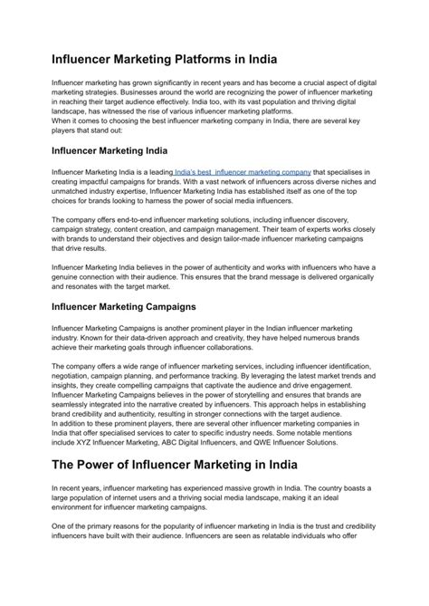 Ppt Influencer Marketing Platforms In India Powerpoint Presentation