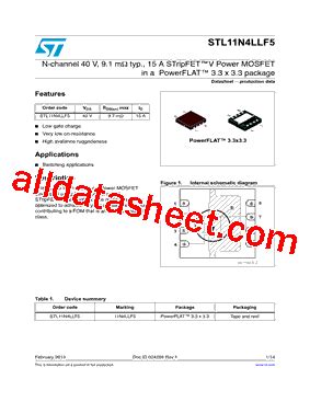 Stl N Llf Datasheet Pdf Stmicroelectronics