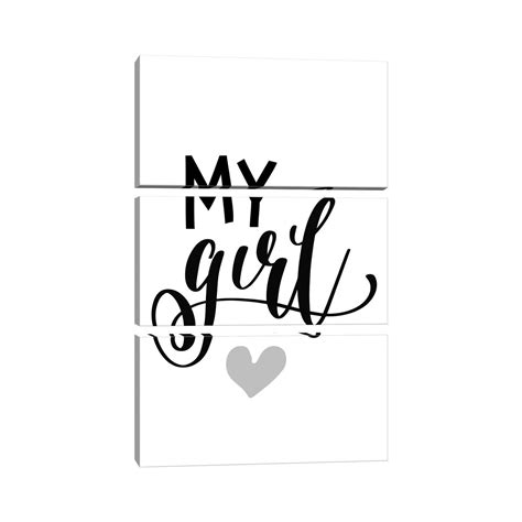 Icanvas My Girl Black By Pixy Paper 3 Piece Canvas Wall Art Set Bed Bath And Beyond 33208510