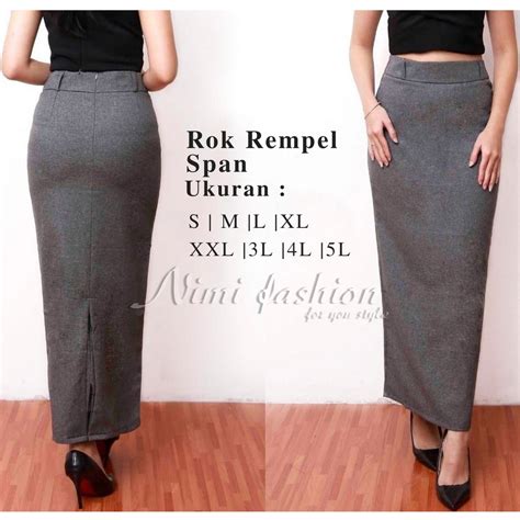 Jual NIMI Rok Kerja Wanita Panjang Span Rempel Belakang Rok Hitam