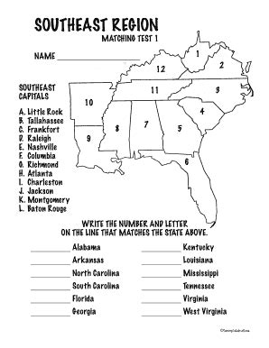 Southeast States Complete With Ease AirSlate SignNow Worksheets