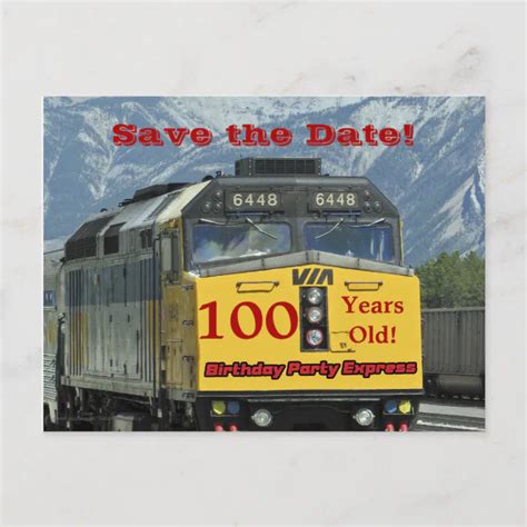 Save The Date 100th Birthday Celebration Postcard Zazzle