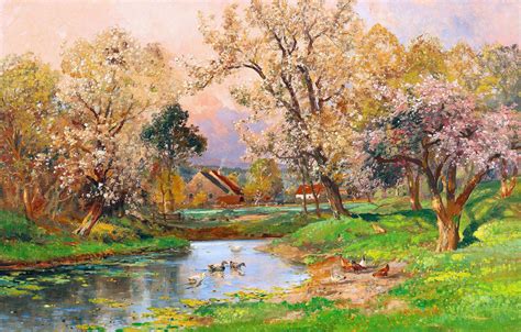 Wallpaper Home Trees Pond Picture Alois Arnegger Duck Spring