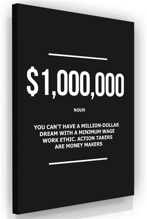 Buy Million Dollar Definition Wall Art Motivational Office Decor