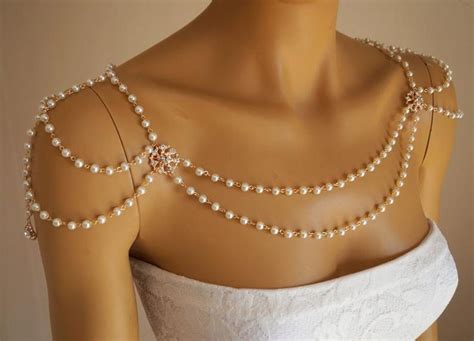 Pearls Shoulder Necklace Bridal Jewelry Bolero Wedding Body Etsy Artofit