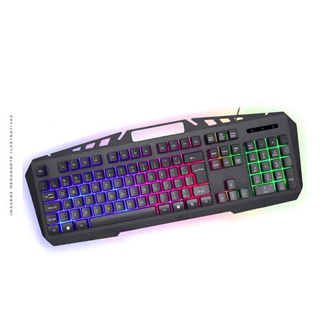 Teclado Gamer Kmex Semi Mec Nico Led Rgb Usb Kb A