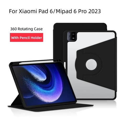 For Xiaomi Pad 6 Case 2023 Acrylic Pu Leather Fold Stand Cover Funda