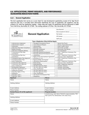 Fillable Online Ci Morrisville Nc General Application Morrisville