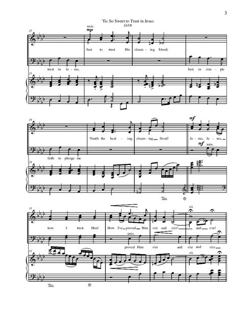 Tis So Sweet To Trust In Jesus Satb By Wi J W Pepper Sheet Music