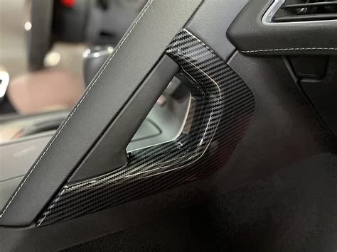 C Corvette Carbon Fiber Center Console Grab Handle Overlay