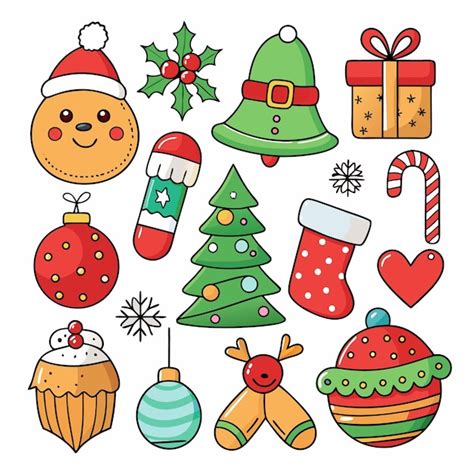 Cute Christmas Elements Collection Premium Ai Generated Vector