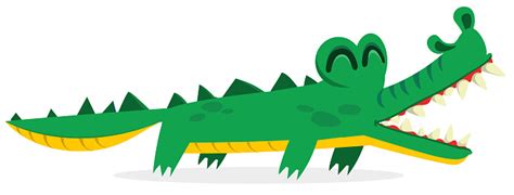 Cartoon Crocodile Character Vector Illustration Isolated On White向量圖形及更