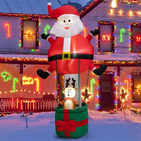 Tangkula 8 Ft Inflatable Christmas Santa Claus W Hot Air