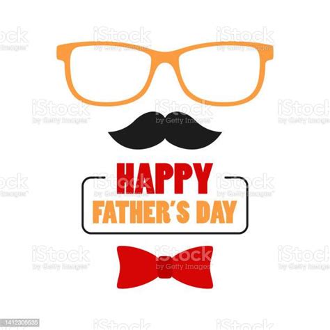 Happy Fathers Day Design On White Background Stock Illustration