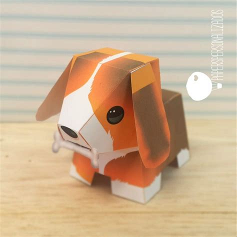 Paper Toy Dog Artesanato