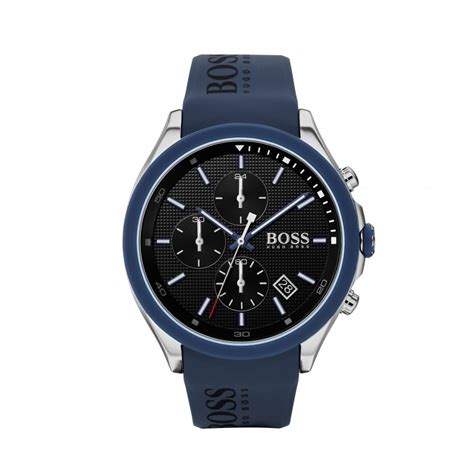 Hugo Boss Gents Boss Velocity Blue Silicone Strap Watch Watches