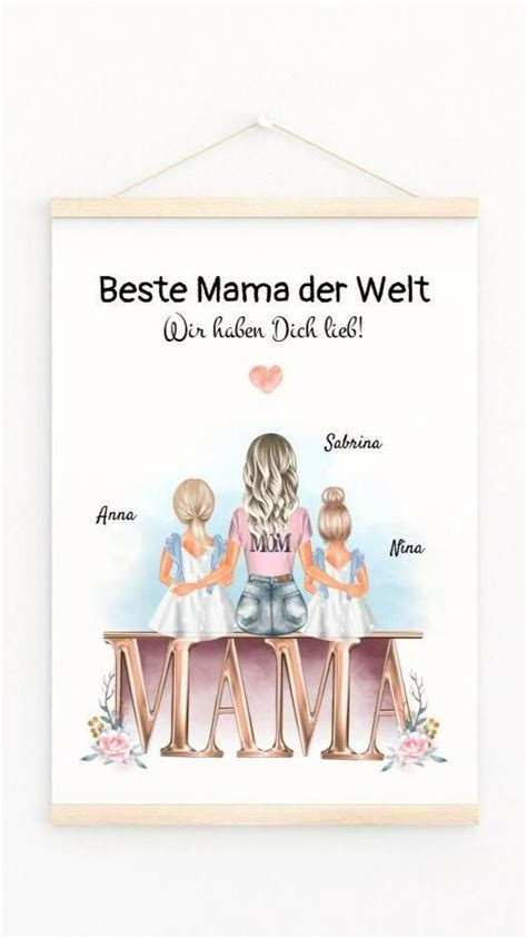 Mutter Und Kleine T Chter Bild Geschenk F R Mama Mutter Tochter