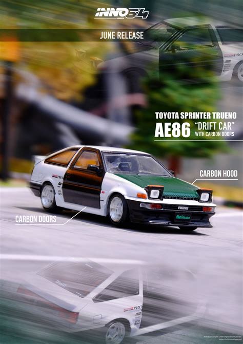 INNO MODELS INNO64 1 64 TOYOTA SPRINTER TRUENO AE86 DRIFT CAR WITH