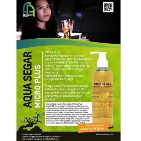 Jual Pupuk Cair Aquascape Aqua Segar Micro Plus 100 Ml Jakarta