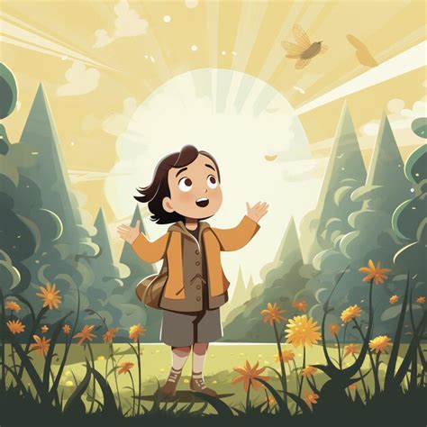 Premium Ai Image Simple Kids Illustration