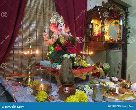 Ganesh Chaturthi Home Ganesh Puja Lolkgram Editorial Image Image Of