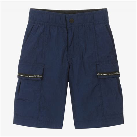 Hugo Boys Navy Blue Cargo Shorts Childrensalon