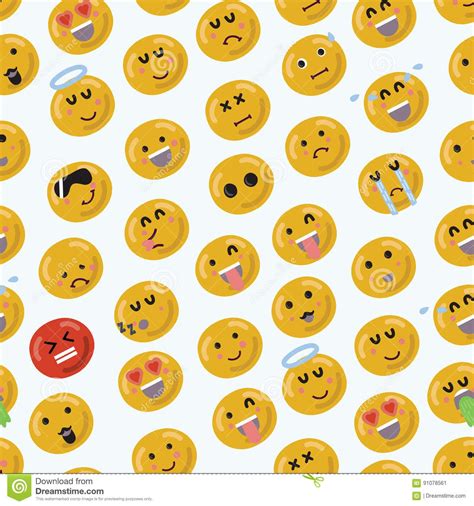 Smiley Face Seamless Pattern Vector Illustration Seamless Patterns