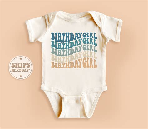 Birthday Girl Bodysuit Retro Birthday Girl Onesie Baby Girl Bodysuit Birthday Babe Bodysuit