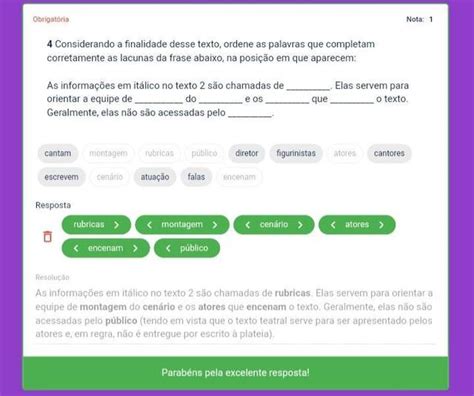 Considerando A Finalidade Desse Texto Ordene As Palavras Que Completam