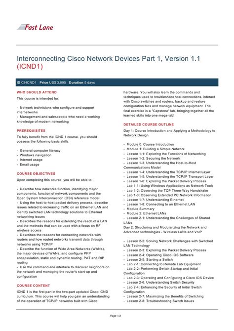 Interconnecting Cisco Network Devices Part 1 Version 1 1 Icnd1 Pdf Router Computing