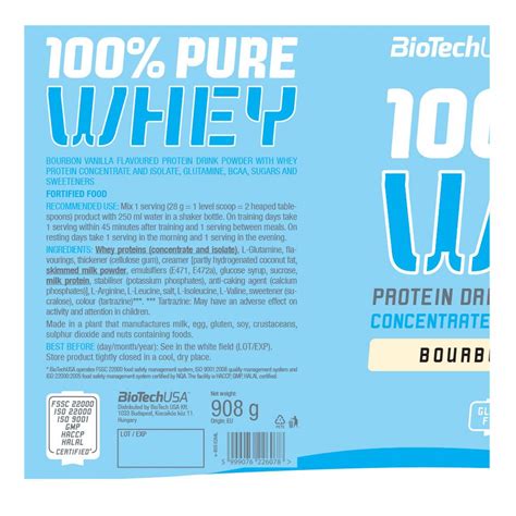 Nutrition Sportive Biotech Usa Pure Whey Prot Ines Kg Vanille